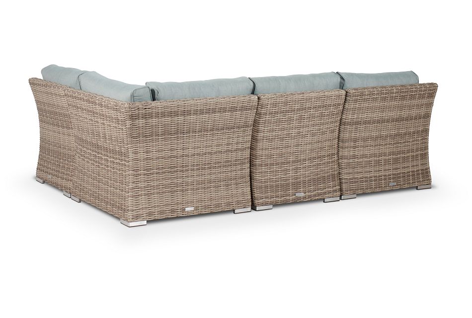 Raleigh Teal Left 4piece Modular Sectional