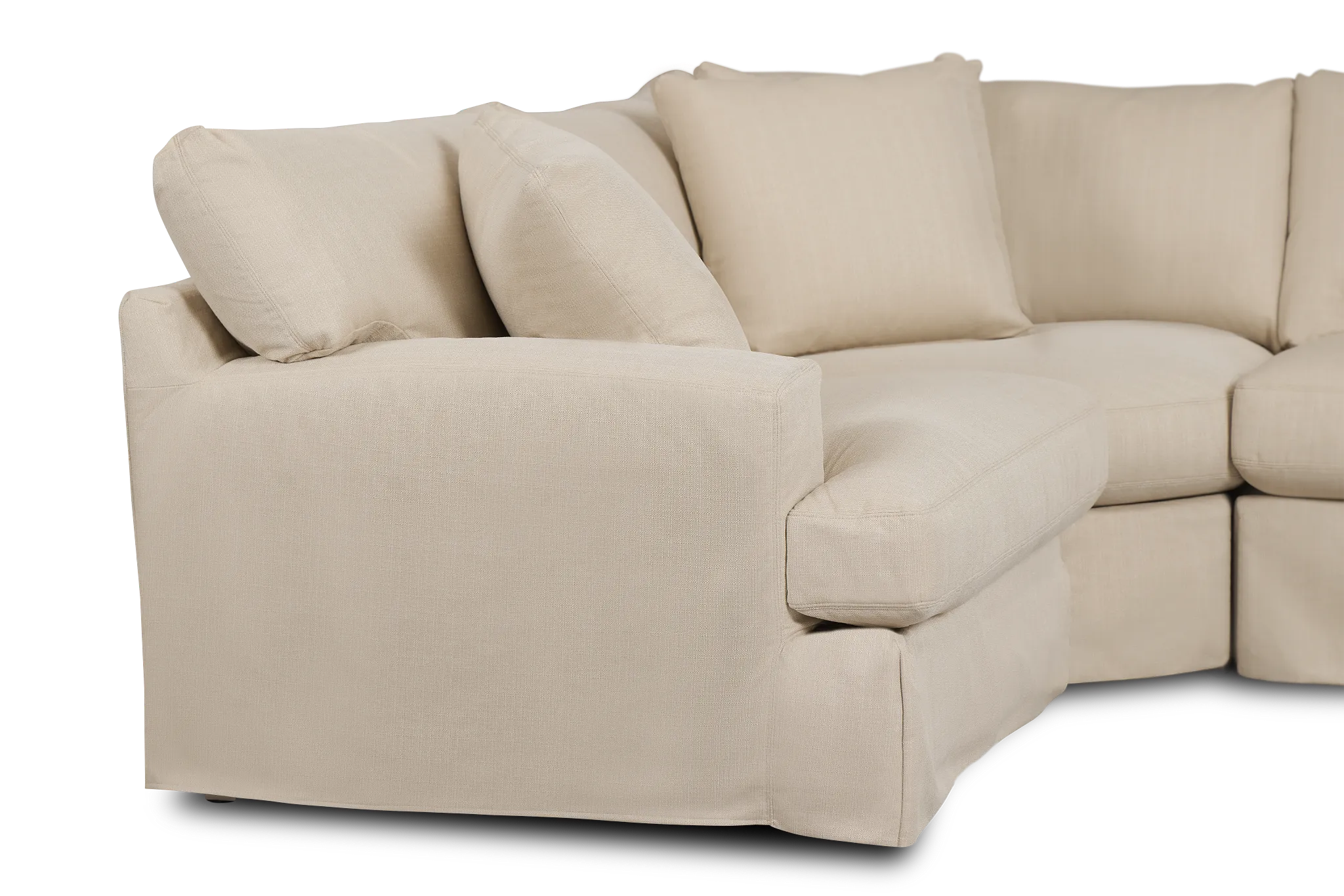 Marren Beige Fabric Small Two-arm Sectional