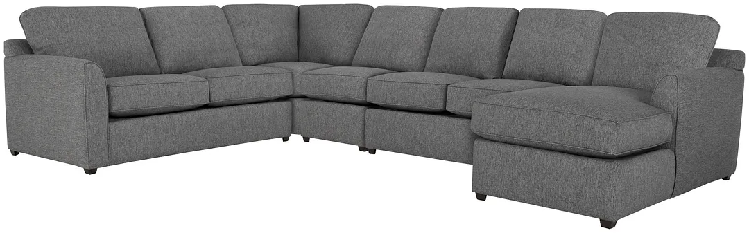 Asheville Gray Cool Mfoam Right Chaise Memory Foam Sleeper Sectional