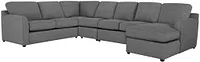 Asheville Gray Cool Mfoam Right Chaise Memory Foam Sleeper Sectional