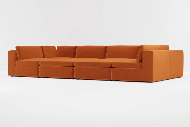 Destin Joya Orange Velvet 8-piece Pit Sectional