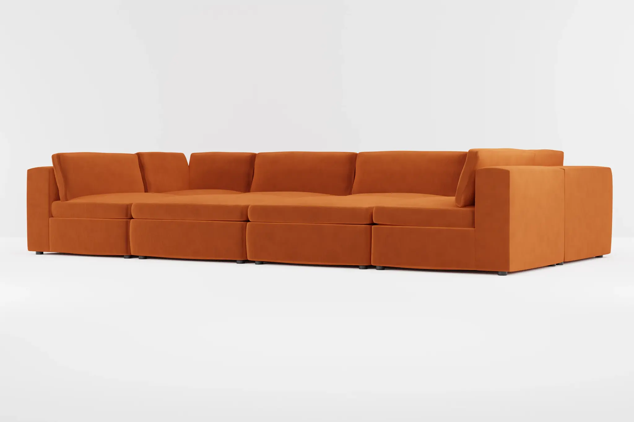 Destin Joya Orange Velvet 8-piece Pit Sectional Destin Joya Orange Velvet 8-piece Pit Sectional