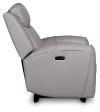 Walker Light Gray Lthr/vinyl Power Recliner With Power Headrest