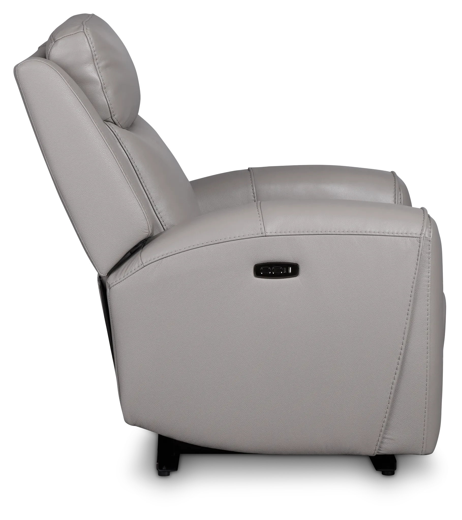 Walker Light Gray Lthr/vinyl Power Recliner With Power Headrest