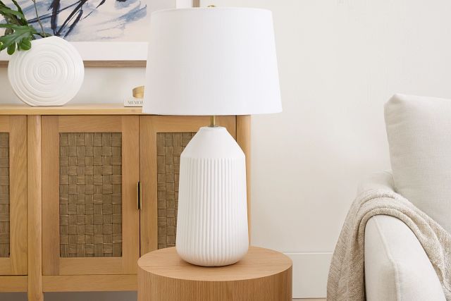 Alexa White Table Lamp