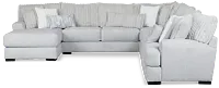 Kylie Light Gray Fabric Large Left Chaise Sectional