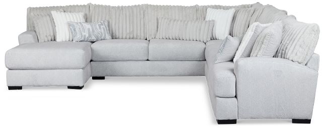 Kylie Light Gray Fabric Large Left Chaise Sectional