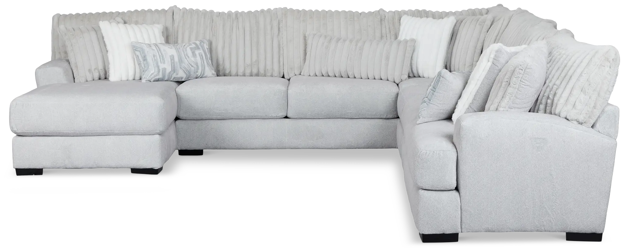 Kylie Light Gray Fabric Large Left Chaise Sectional Kylie Light Gray Fabric Large Left Chaise Sectional