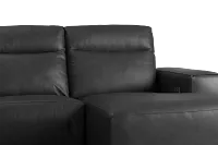 Elba Dark Gray Leather Medium Dual Power Right Chaise Sectional