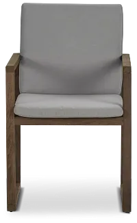 Linear Teak Dk Gray Arm Chair
