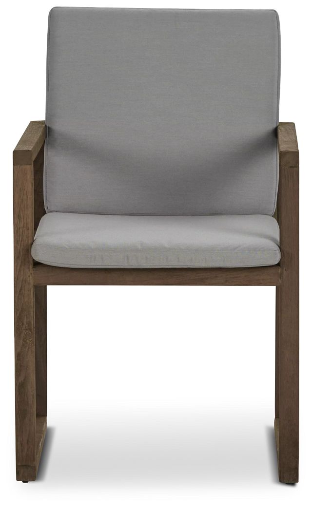 Linear Teak Dk Gray Arm Chair