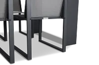 Linear Dark Gray 70" Aluminum Table & 4 Sling Side Chairs