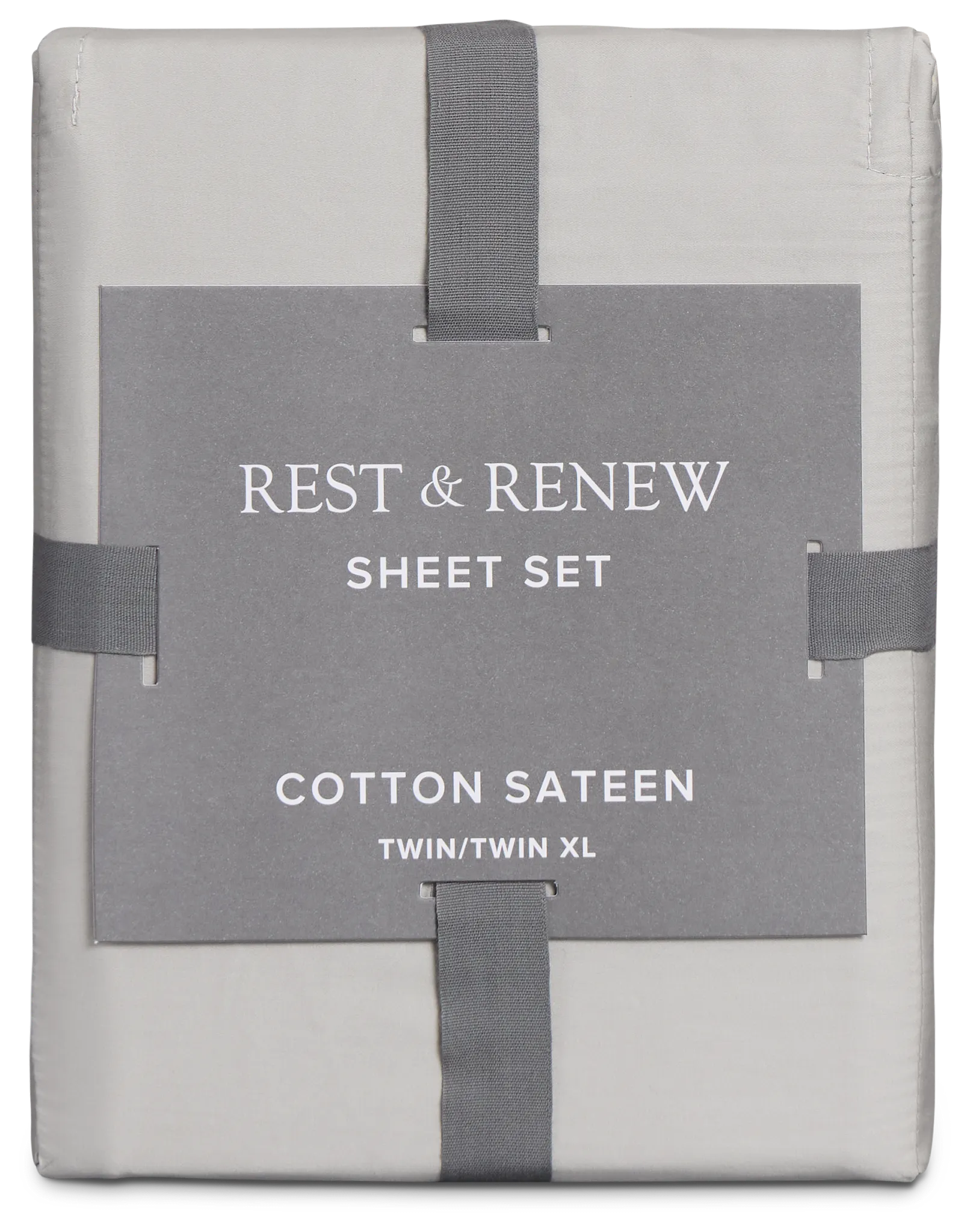 Rest & Renew Cotton Sateen Gray 300 Thread Sheet Set
