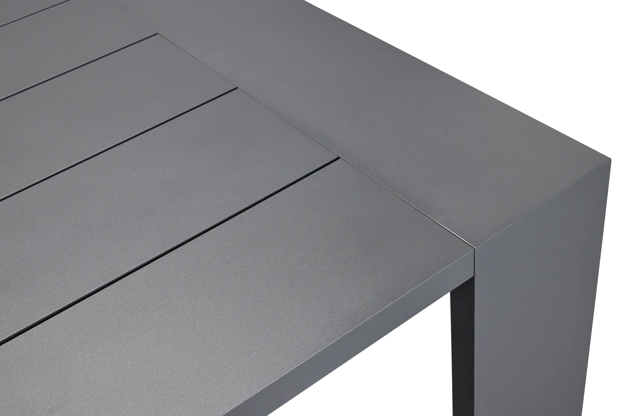 Linear Dark Gray 87" Aluminum Table & 4 Cushioned Side Chairs