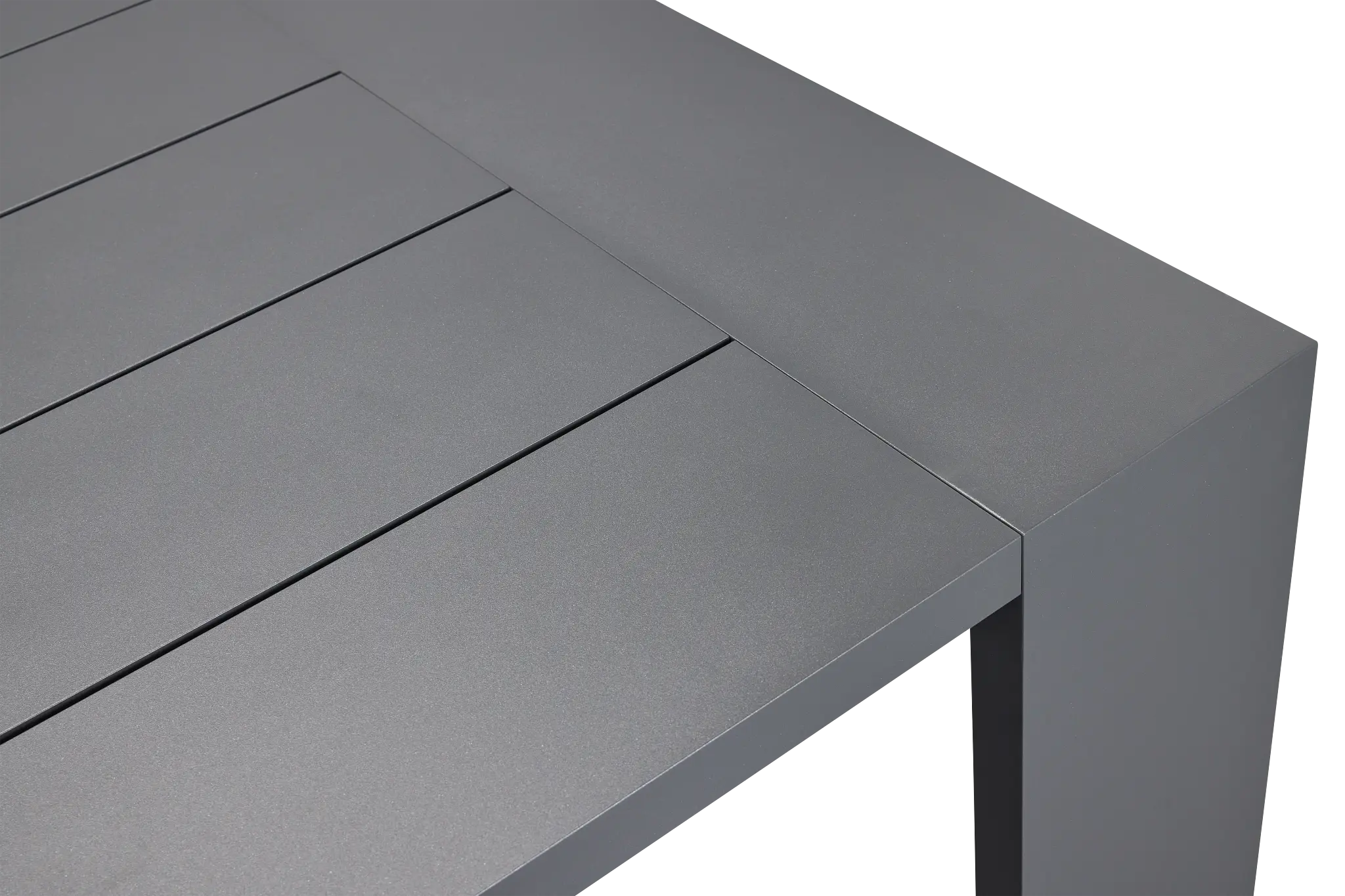 Linear Dark Gray 87" Aluminum Table & 4 Cushioned Side Chairs Linear Dark Gray 87" Aluminum Table & 4 Cushioned Side Chairs