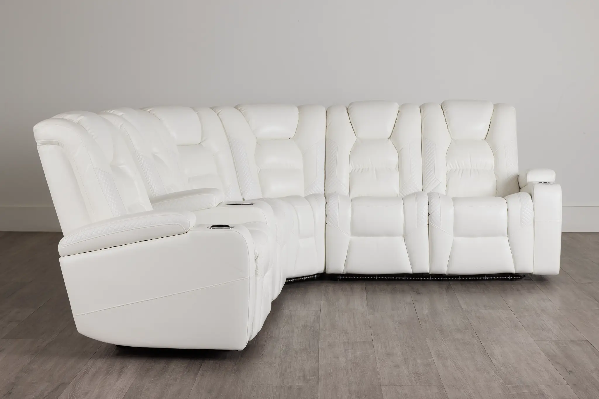 Troy White Micro Left Console Love Reclining Sectional Troy White Micro Left Console Love Reclining Sectional