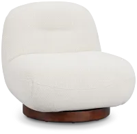 Aaliyah White Fabric Swivel Accent Chair