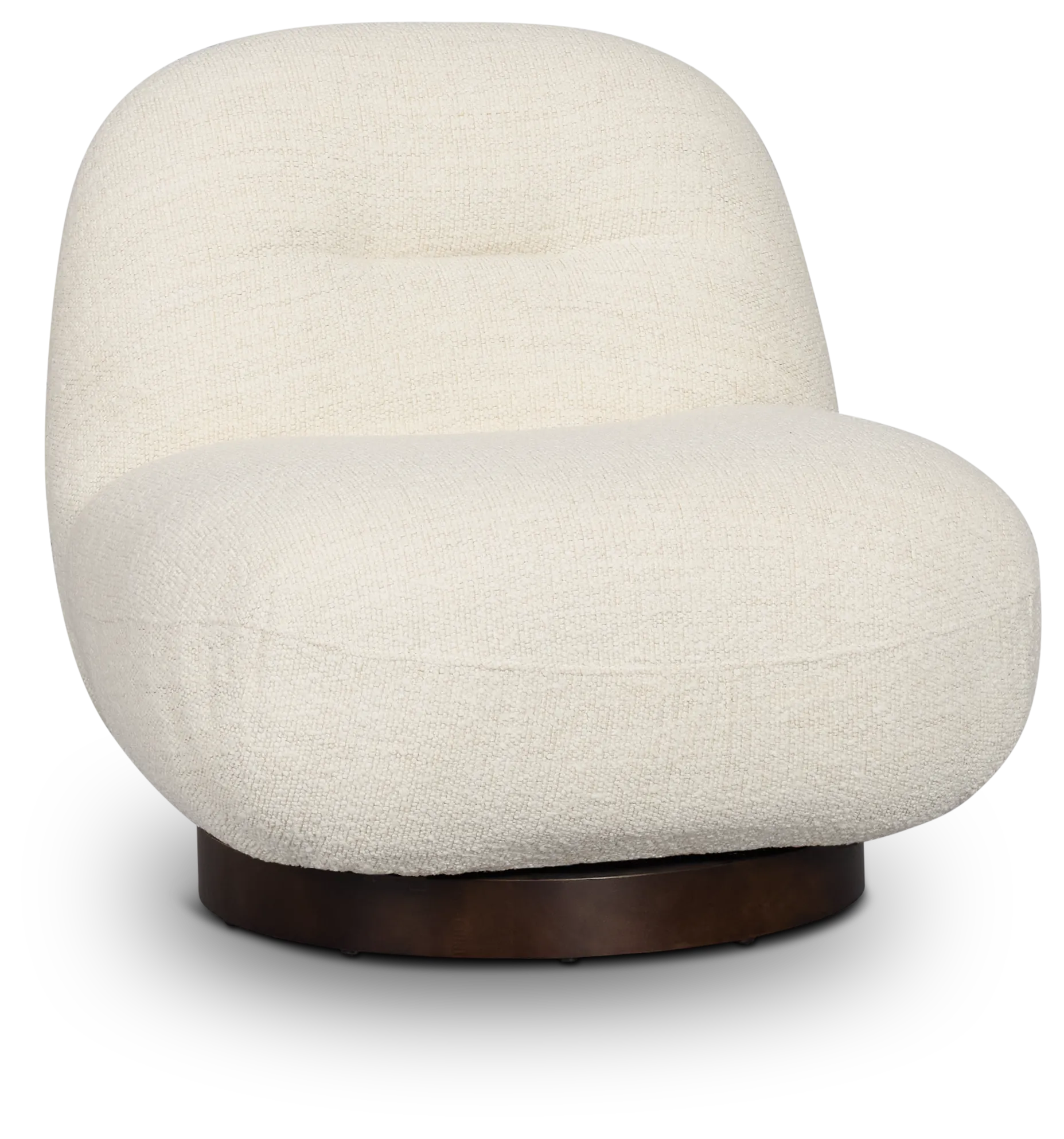 Aaliyah White Fabric Swivel Accent Chair