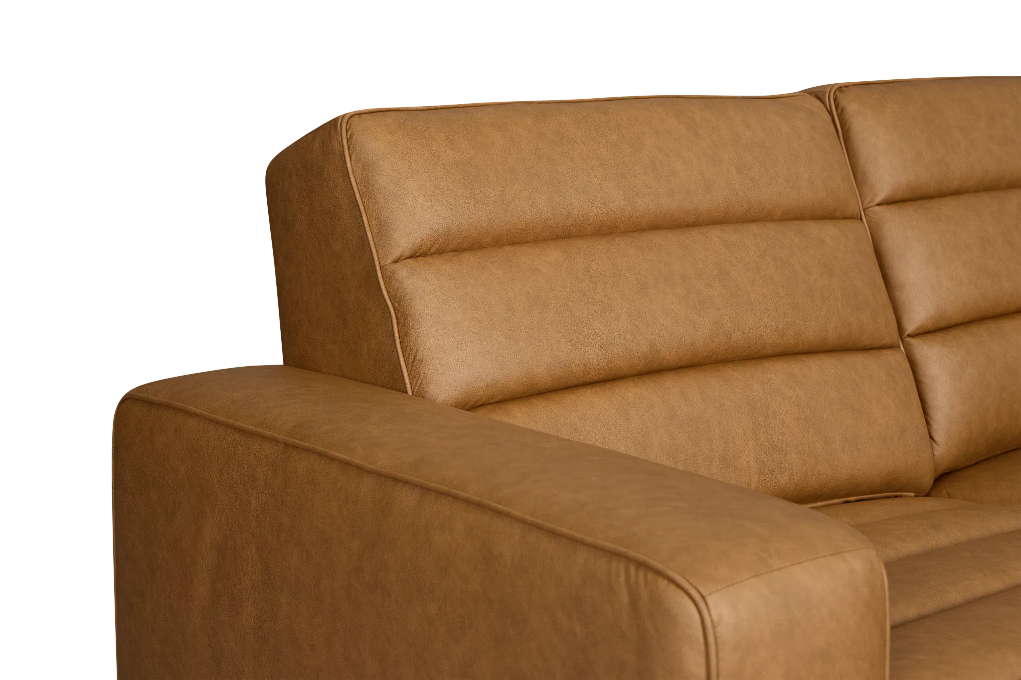 Sawyer Light Brown Micro Small Triple Power Reclining Two-arm Sectional