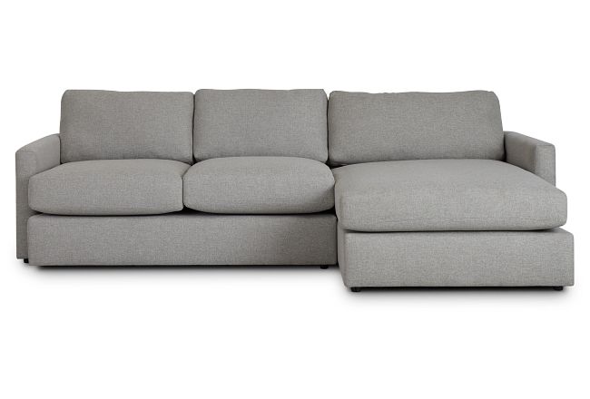 Noah Khaki Fabric Small Right Chaise Sectional