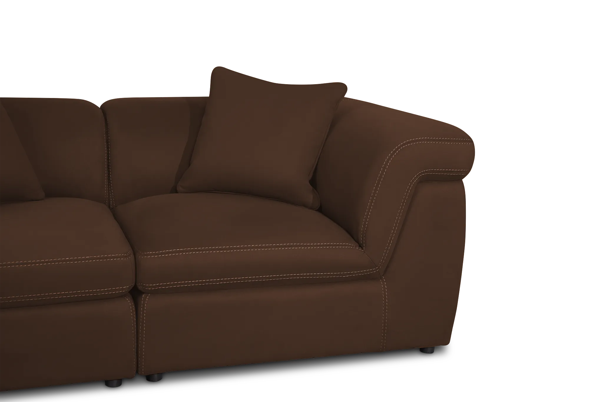Aria Dark Brown Micro Immersive 2-piece Modular Sofa