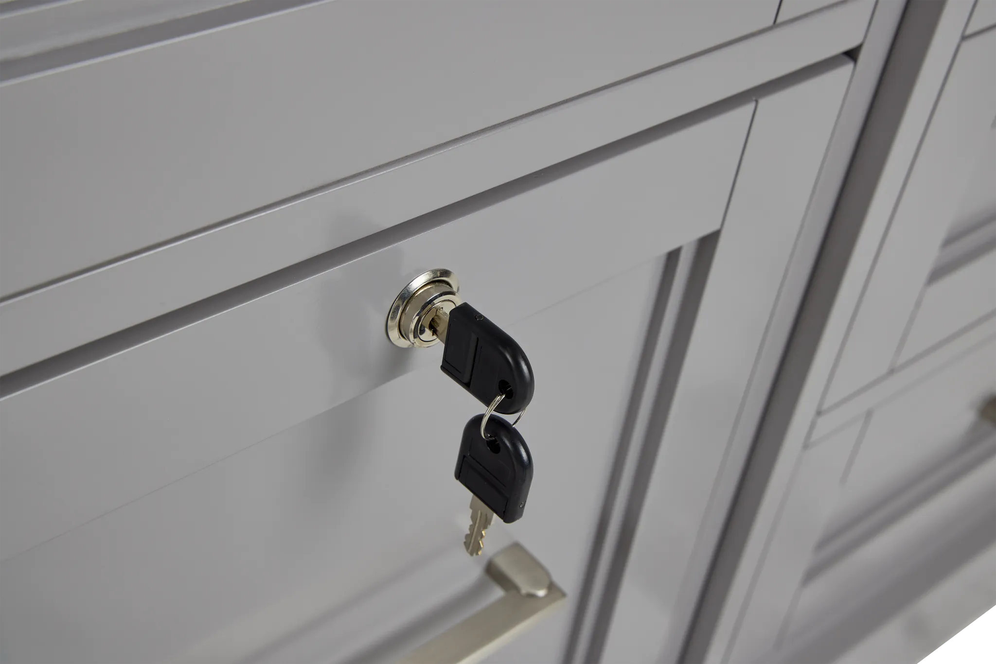 Newport Gray Small Peninsula Drawer Wall Desk