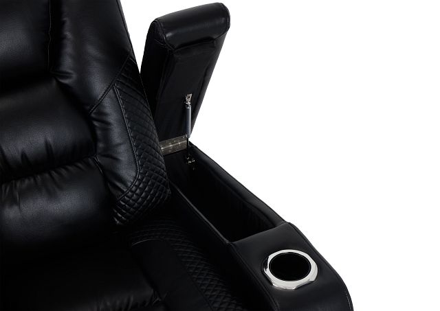 Troy Black Micro Power Reclining Sofa