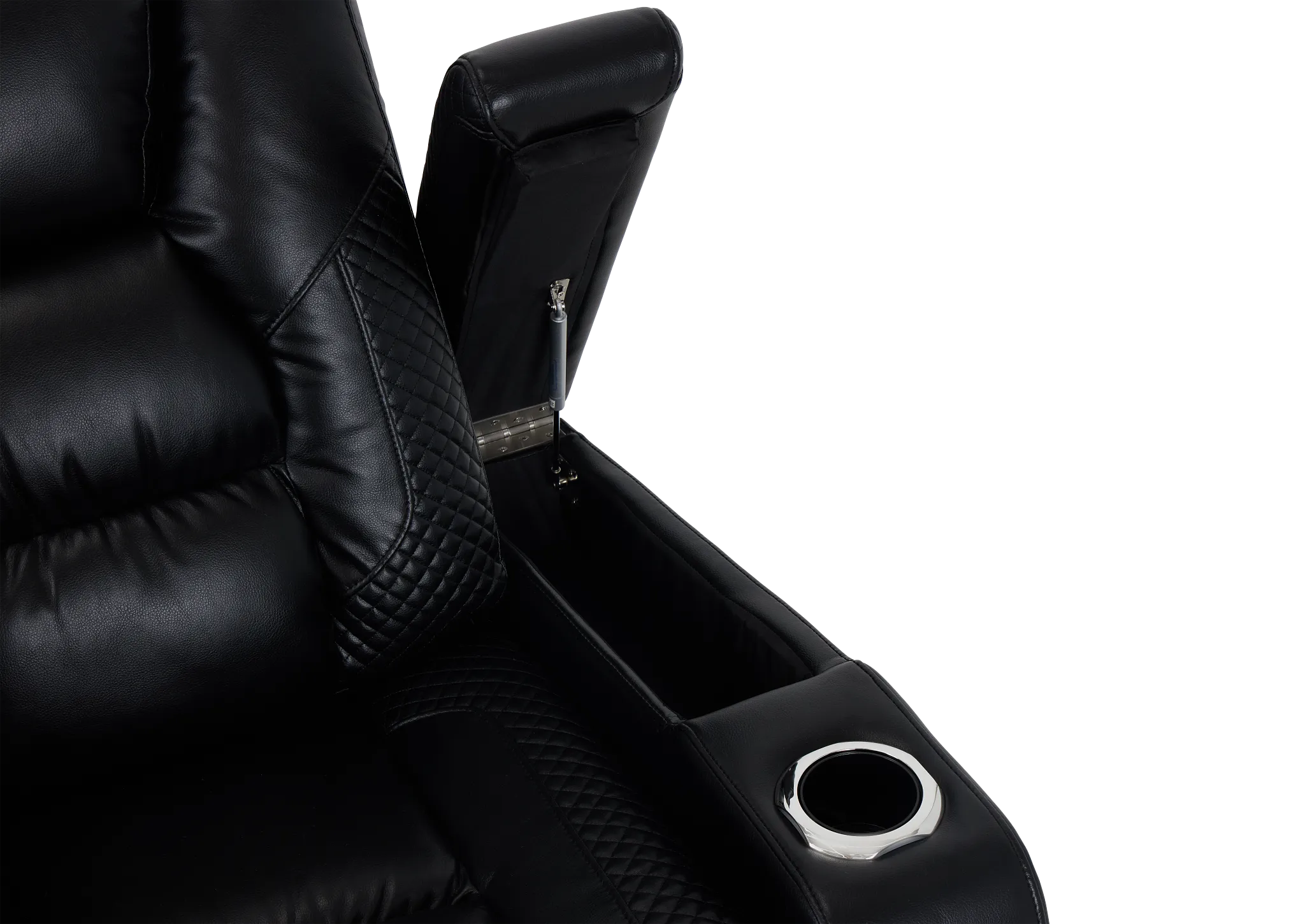 Troy Black Micro Power Reclining Sofa