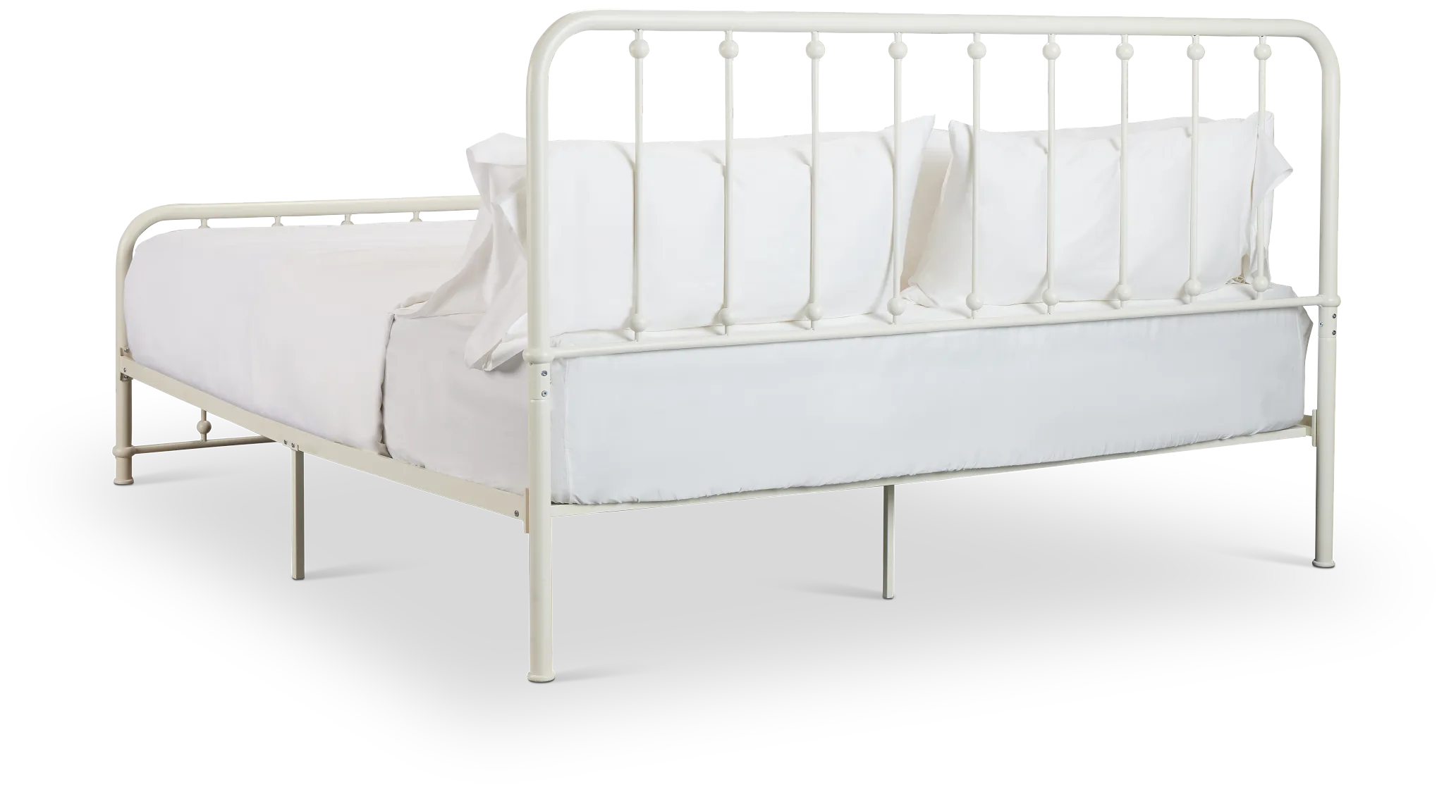 Rory White Metal Panel Bed