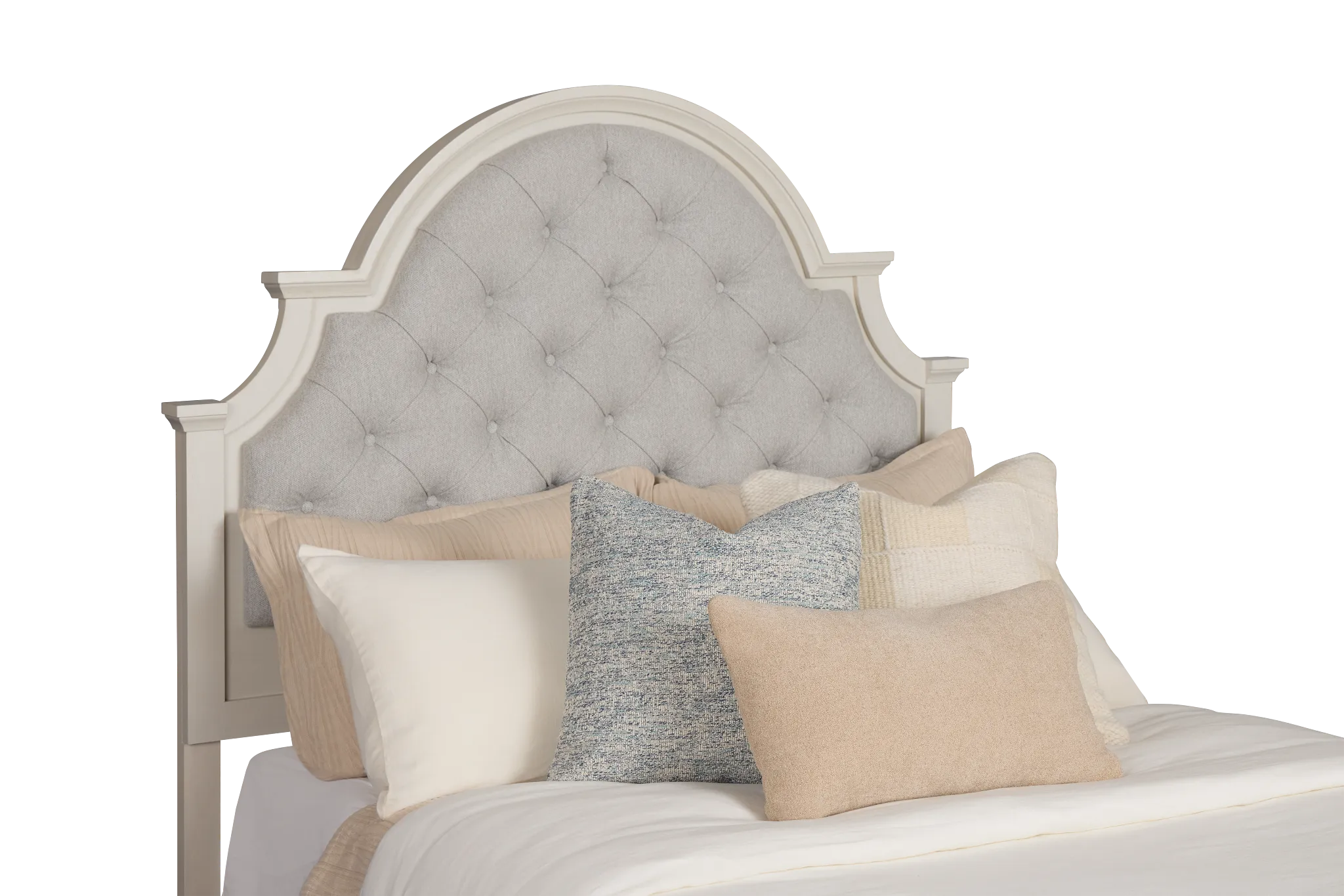 Charlotte White Uph Panel Bed