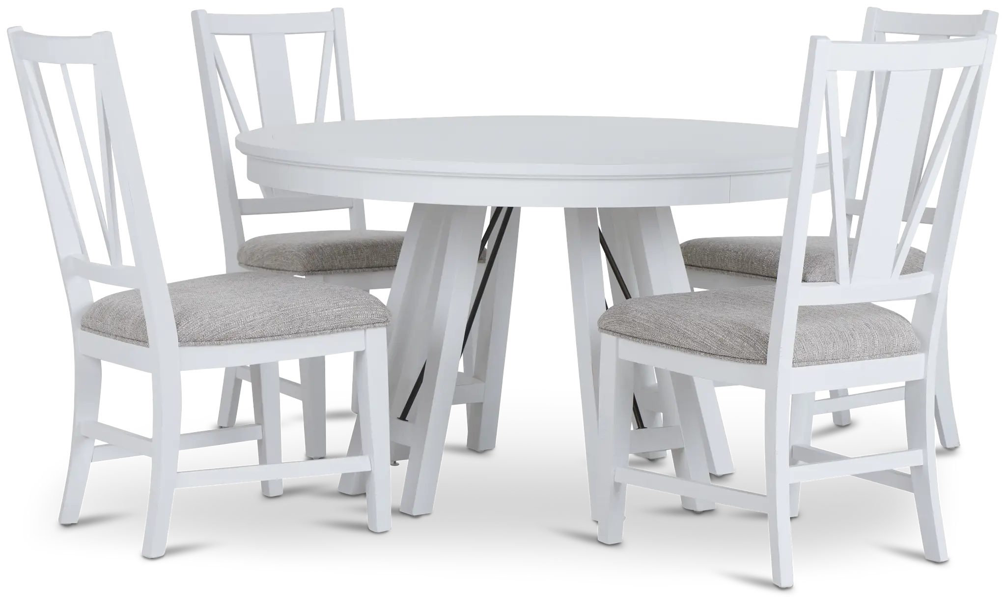 Heron Cove White Round Table & 4 Wood Chairs Heron Cove White Round Table & 4 Wood Chairs