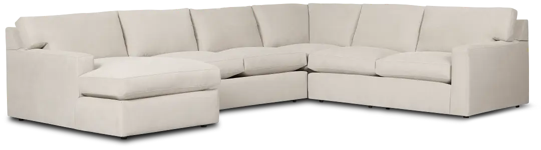 Hudson Gray Fabric Medium Left Chaise Sectional Hudson Gray Fabric Medium Left Chaise Sectional