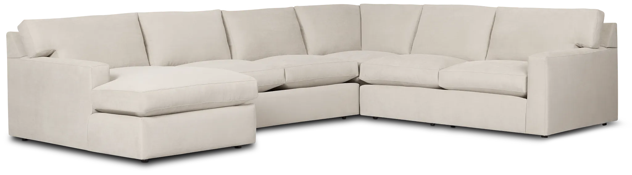 Hudson Gray Fabric Medium Left Chaise Sectional