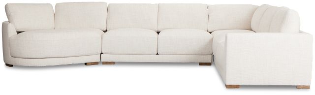 Maeve Light Beige Fabric Medium Left Facing Cuddler Sectional