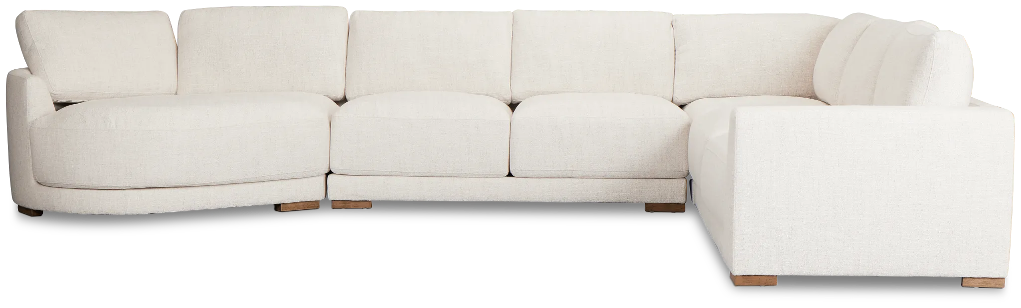 Maeve Light Beige Fabric Medium Left Facing Cuddler Sectional