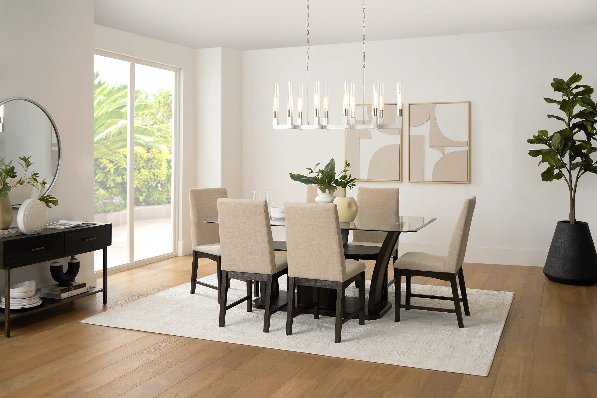 Roswell Glass Rectangular Table