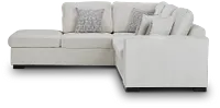 Blakely White Fabric Small Left Bumper Sleeper Sectional