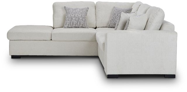 Blakely White Fabric Small Left Bumper Sleeper Sectional