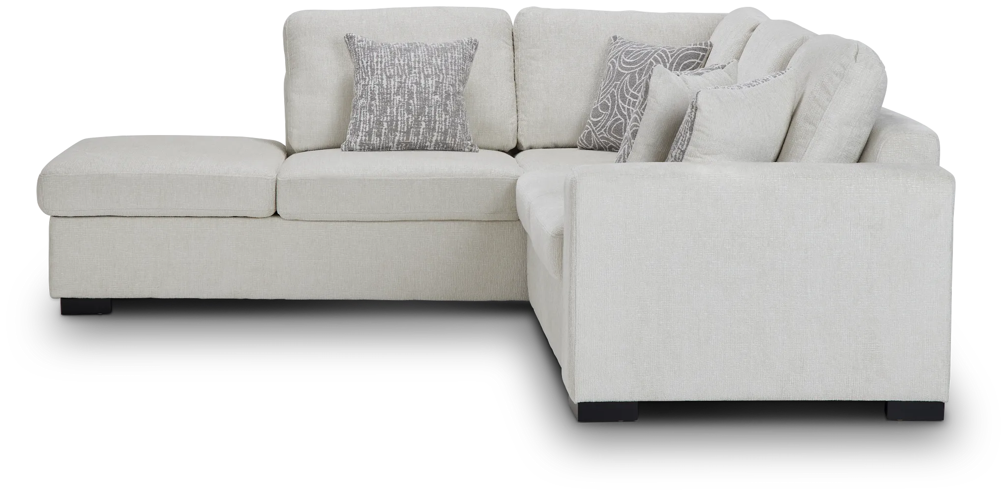 Blakely White Fabric Small Left Bumper Sleeper Sectional