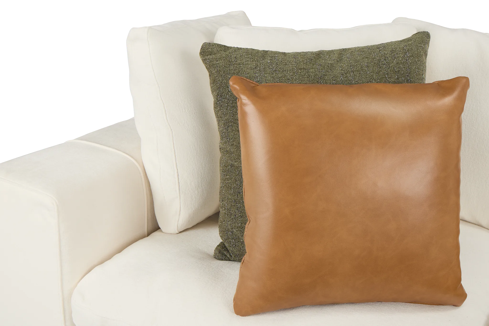 Cruz White Fabric 6-piece Pit Sectional