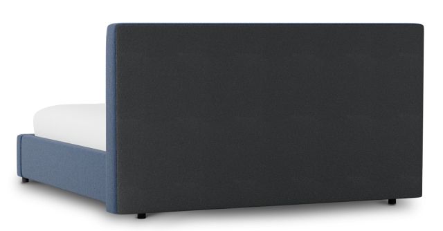 Grayton Revenue Dark Blue 44" Upholstered Platform Bed