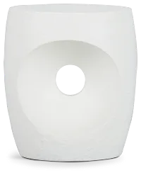 Malibu White Round End Table