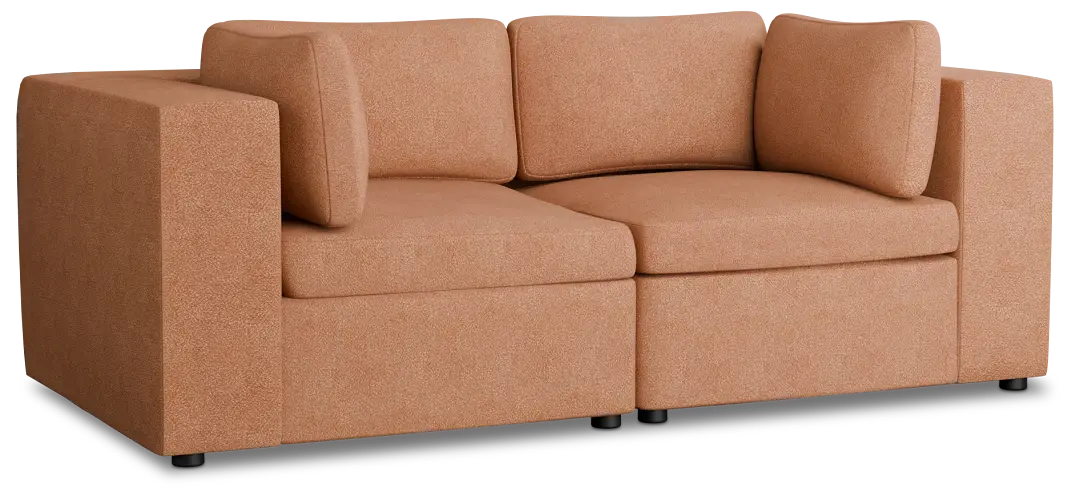 Destin Sutton Orange Fabric 2-piece Modular Sofa Destin Sutton Orange Fabric 2-piece Modular Sofa