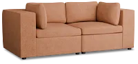 Destin Sutton Orange Fabric 2 Piece Modular Sofa