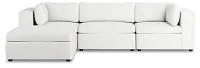 Destin Sutton White Fabric 4-piece Bumper Sectional