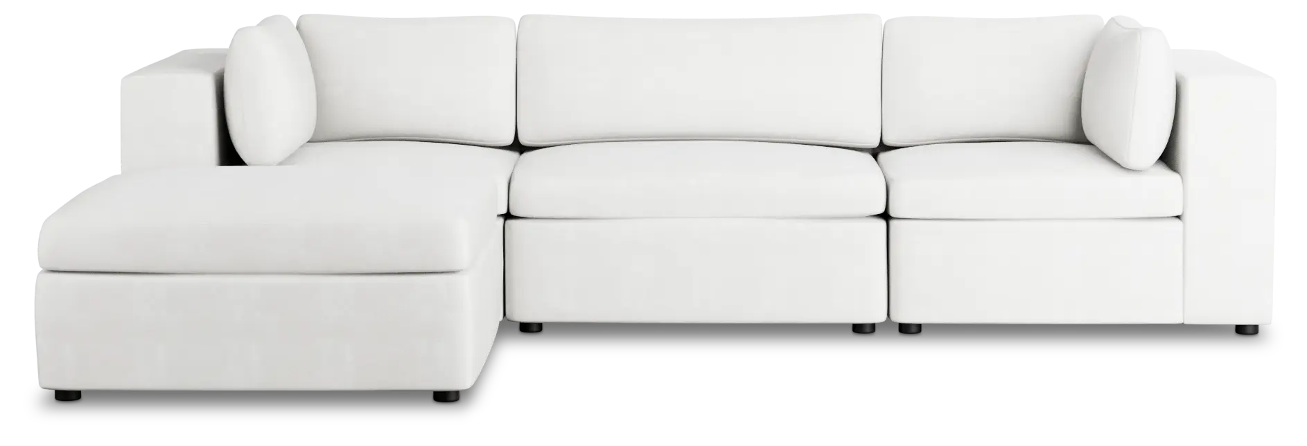 Destin Sutton White Fabric 4-piece Bumper Sectional Destin Sutton White Fabric 4-piece Bumper Sectional