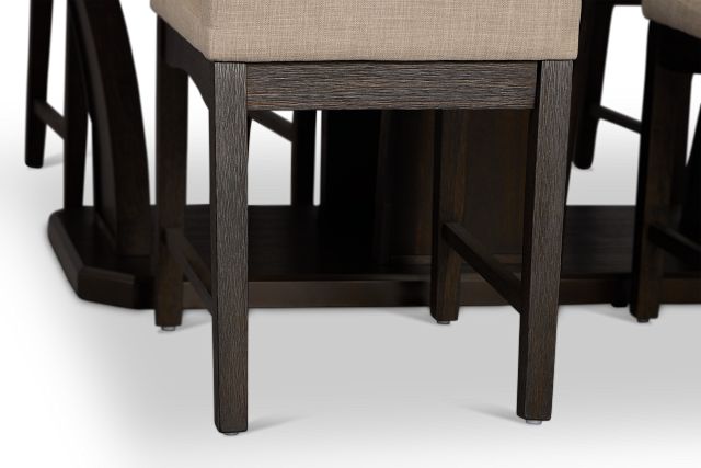 Roswell Glass Table & 4 Upholstered Chairs