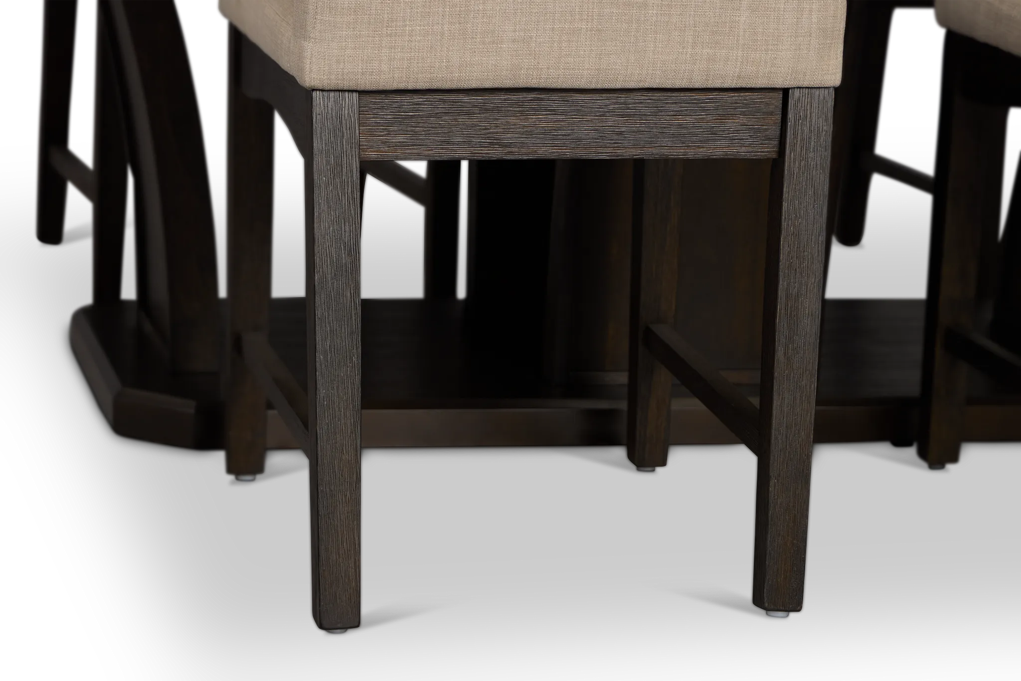 Roswell Glass Table & 4 Upholstered Chairs