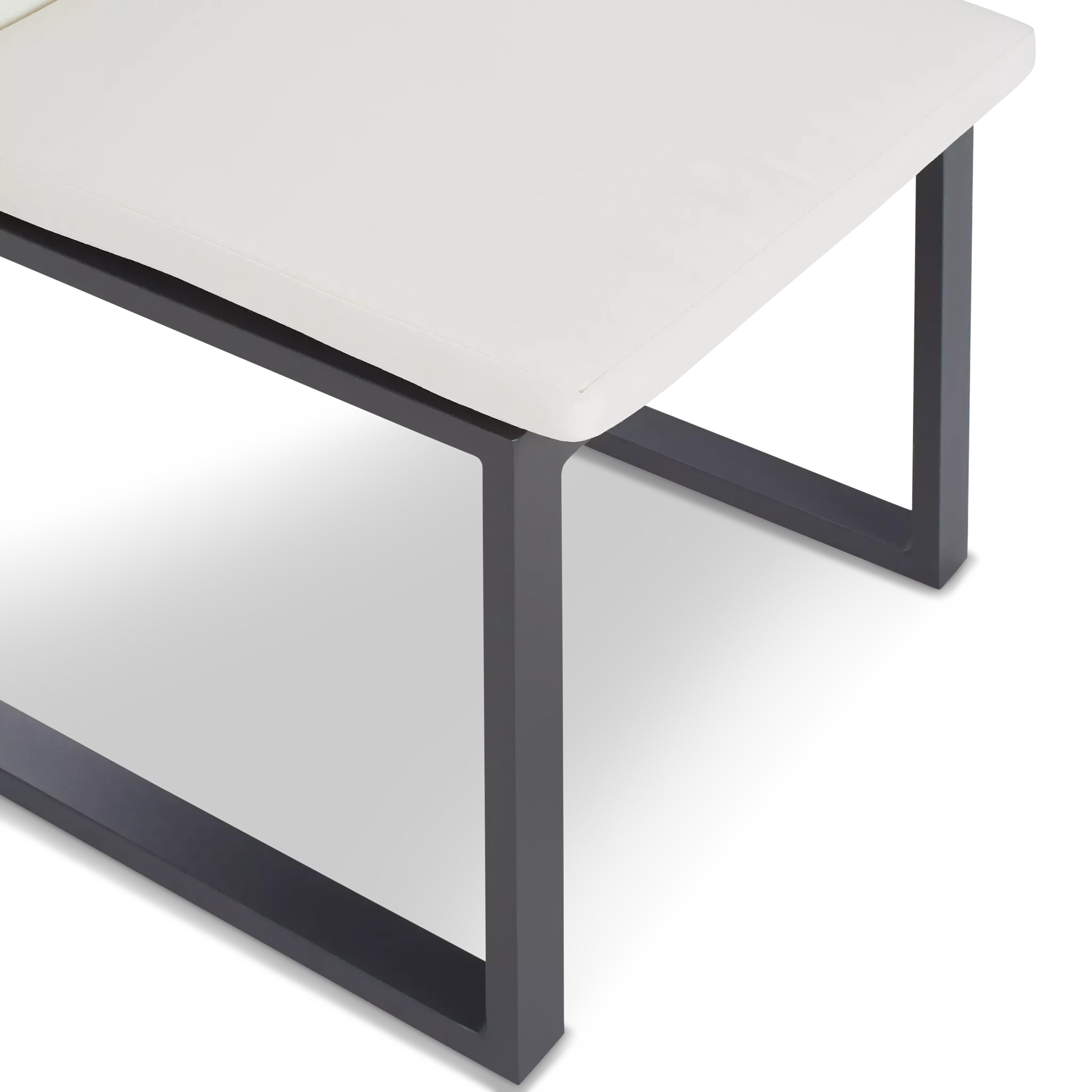 Linear Dark Gray White Aluminum Cushioned Chair