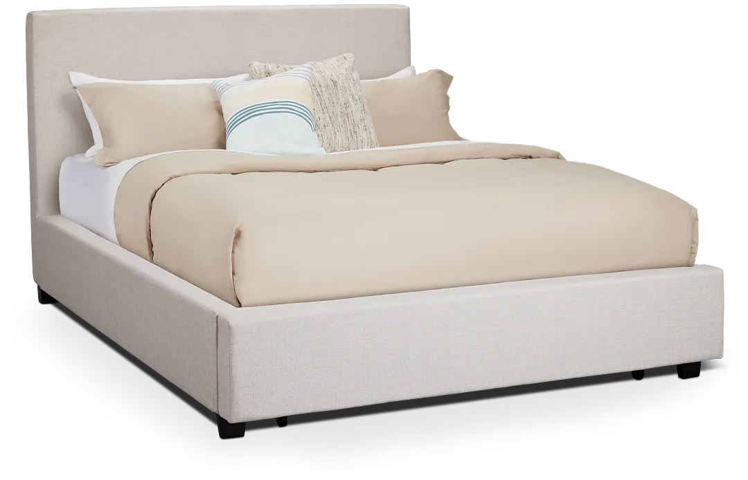 Monica Beige Uph Platform Storage Bed